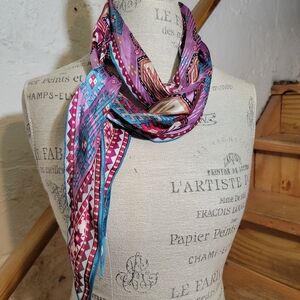 Oscar De La Renta Colorful Vibrant Silk Oblong Women's Scarf